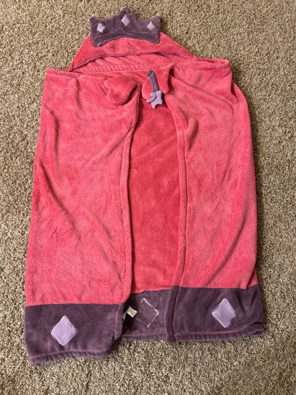 Girls' Pink Hooded Princess Towel Wrap